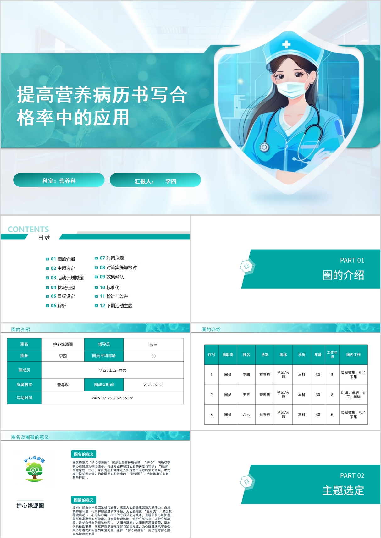 提高营养病历书写合格率中的应用品管圈模版