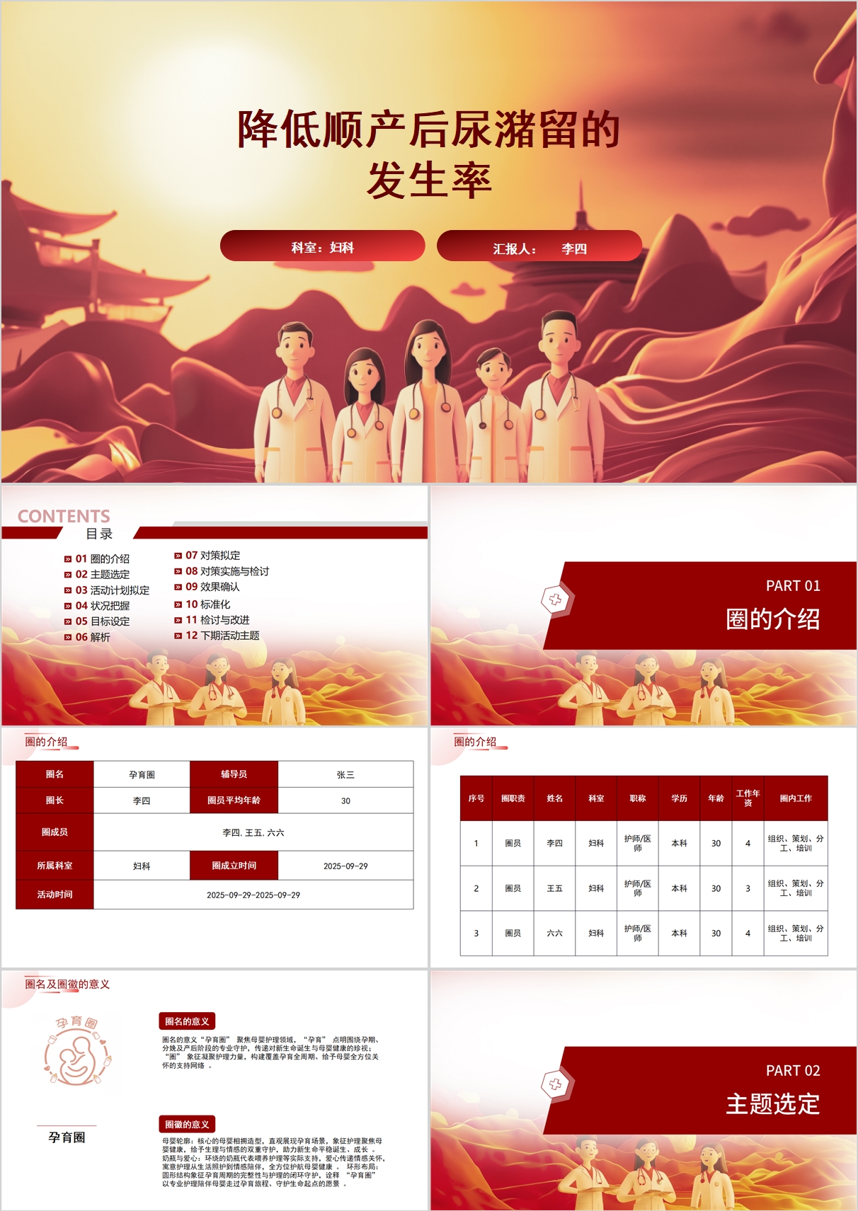 降低顺产后尿潴留的发生率品管圈PPT模版