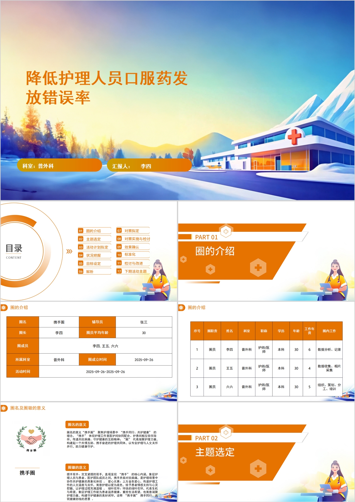 降低护理人员口服药发放错误率品管圈PPT模版