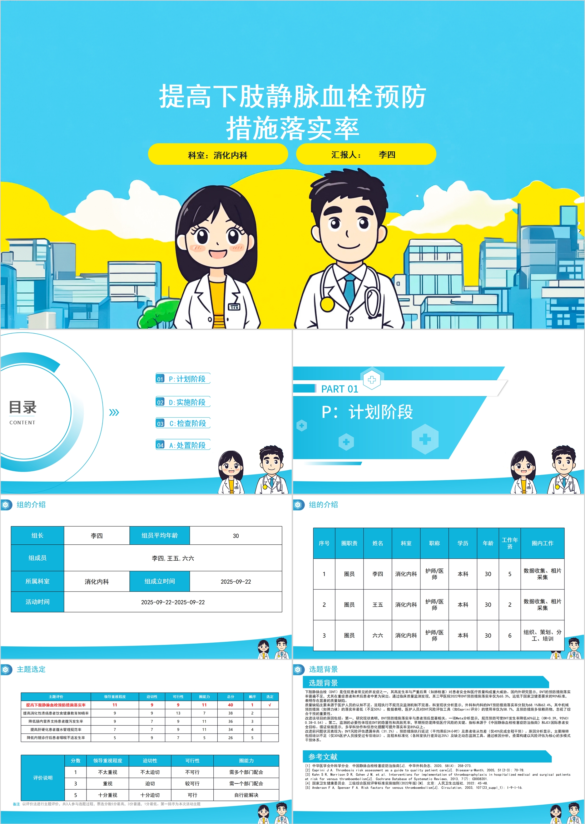 提高下肢静脉血栓预防措施落实率PDCA PPT模版