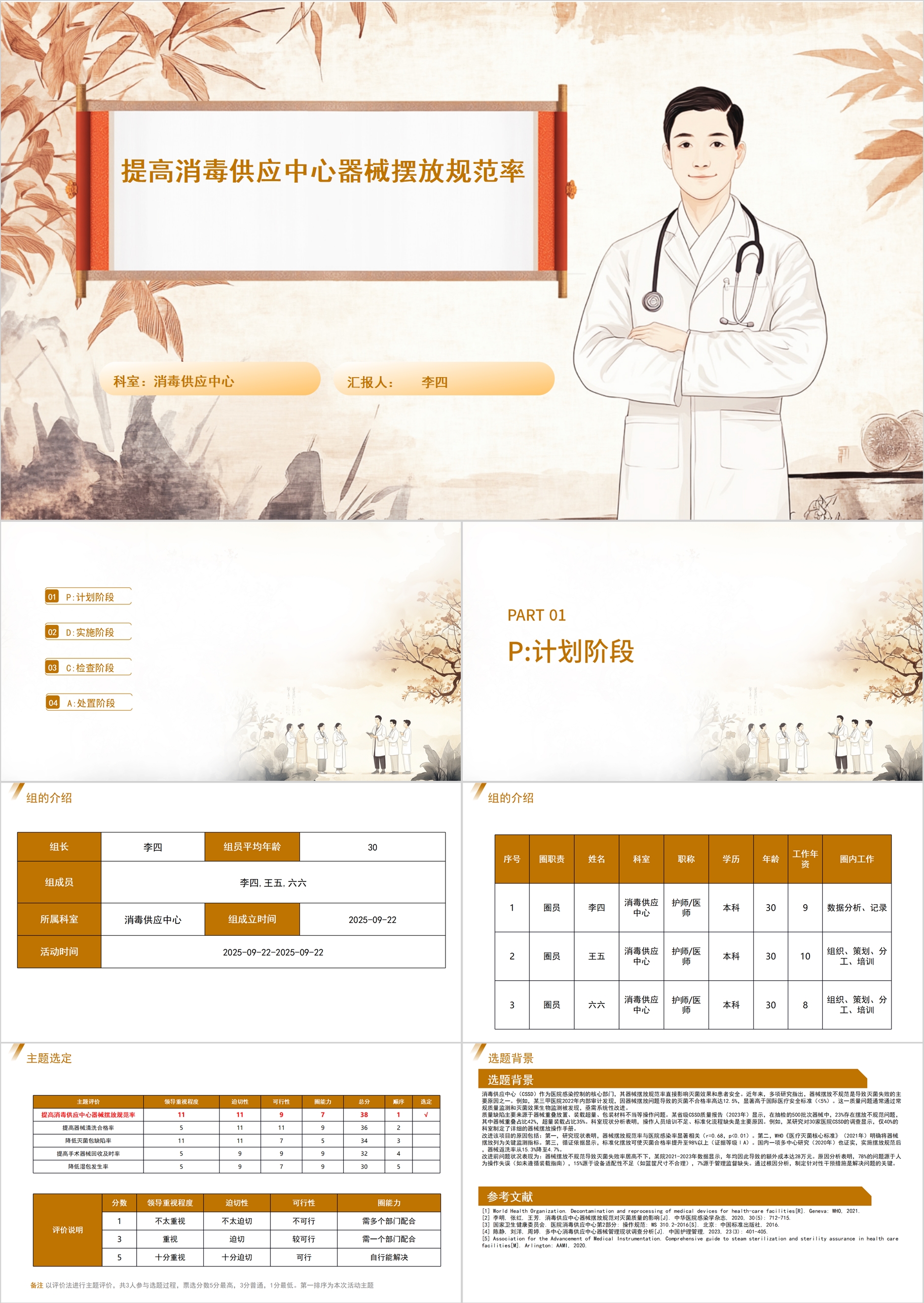 提高消毒供应中心器械摆放规范率PDCA PPT模版