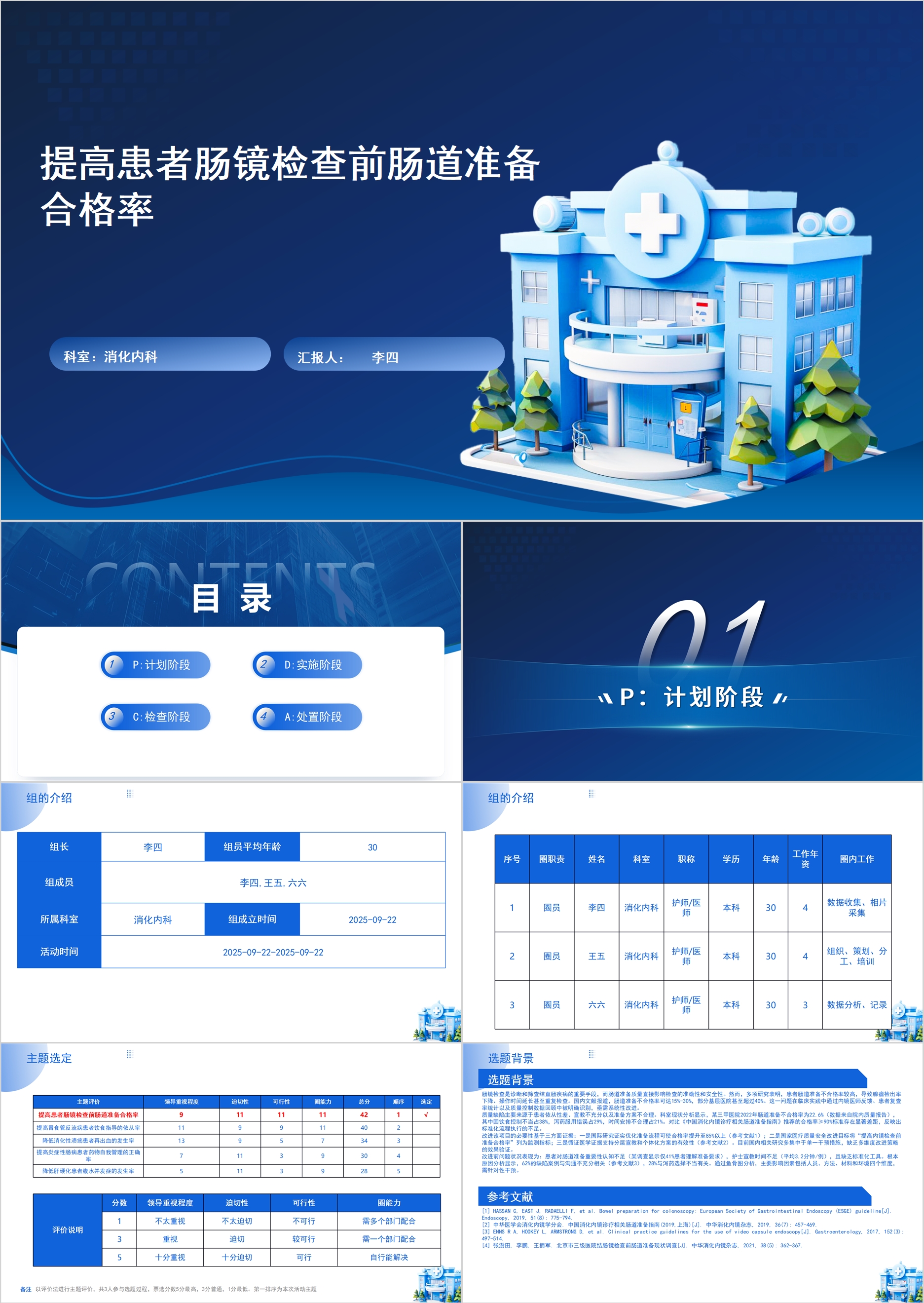提高患者肠镜检查前肠道准备合格率PDCA PPT模版